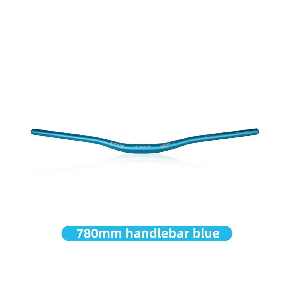 (Blue 780 mm) WAKE MTB Mountain Bike Handlebar Aluminum Alloy 720mm 780mm  Diameter 31.8mm Bicycle Accessories Parts