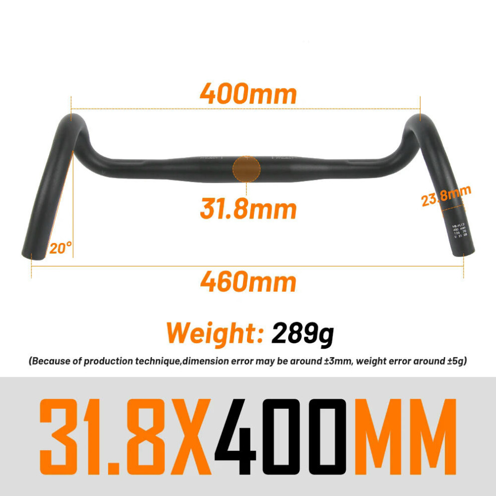 (Black 400MM) UNO FL12 Gravel Bike Handlebar 31.8x400/420/440/460mm Outer Drop Bar Ultralight Bicycle Handle Road Bicycle Flared Bar