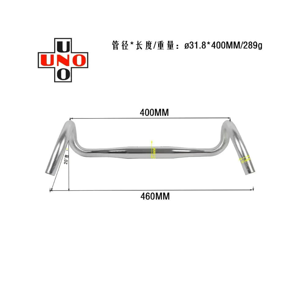 (Silver 400MM) UNO FL12 Gravel Bike Handlebar 31.8x400/420/440/460mm Outer Drop Bar Ultralight Bicycle Handle Road Bicycle Flared Bar