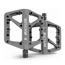 (Grey) BUCKLOS Mountain Bike Pedals 9/16” Sealed Bearing Flat MTB Pedals Lightweight Nylon Fiber Road Bike Pedal Bicycle Accessories