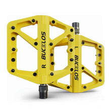 (Yellow) BUCKLOS Mountain Bike Pedals 9/16” Sealed Bearing Flat MTB Pedals Lightweight Nylon Fiber Road Bike Pedal Bicycle Accessories