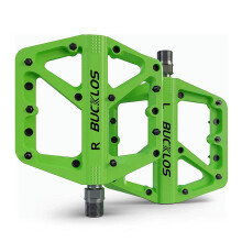 (Green) BUCKLOS Mountain Bike Pedals 9/16” Sealed Bearing Flat MTB Pedals Lightweight Nylon Fiber Road Bike Pedal Bicycle Accessories
