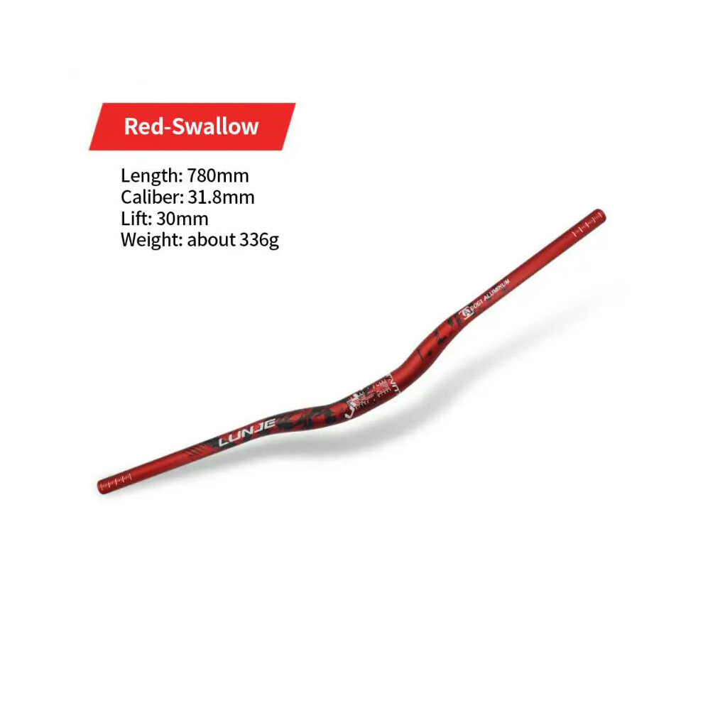 (red 780mm) LUNJE Mountain Bike Handlebar Bike Swallow Handlebar MTB Handlebar Bicycle Riser Bar 720mm 780mm Downhill Handlebar Horizontal