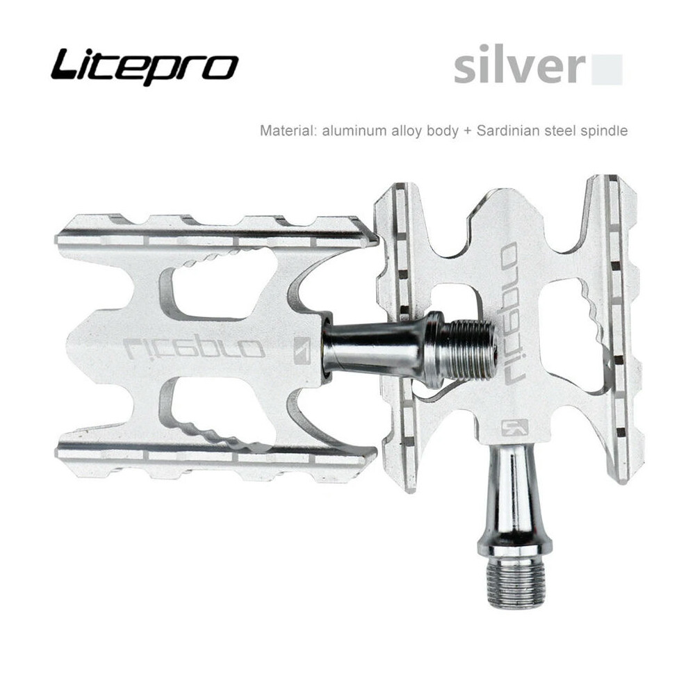 (silver) Litepro K3 Folding Bike Pedal Sealed Bearing For Brompton Fnhon Aluminum Alloy Non-slip MTB Road BMX Universal Bicycle Pedals