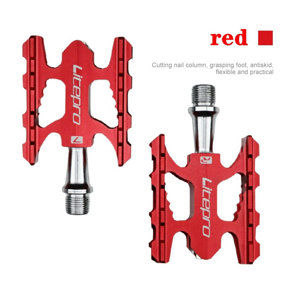 (red) Litepro K3 Folding Bike Pedal Sealed Bearing For Brompton Fnhon Aluminum Alloy Non-slip MTB Road BMX Universal Bicycle Pedals