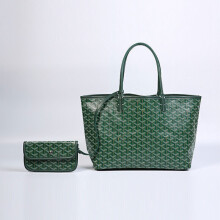 (Green , Medium ) UK Goyard Dog Tooth Bag Large Capacity Tote Mother Bag Handbag Women Gifts Bags