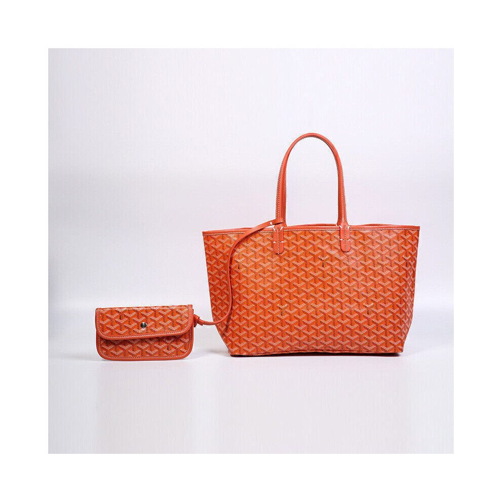 (Orange, Medium ) UK Goyard Dog Tooth Bag Large Capacity Tote Mother Bag Handbag Women Gifts Bags