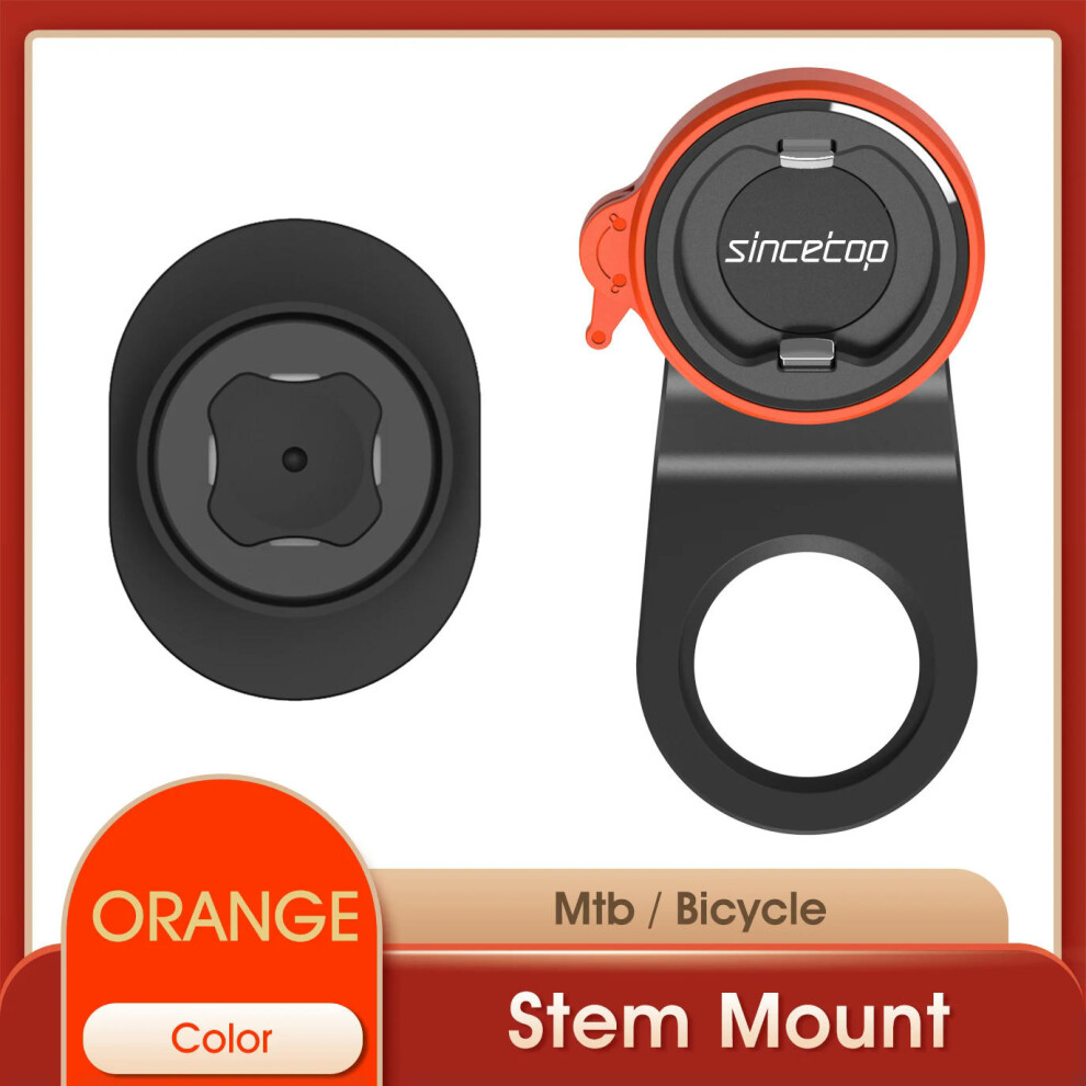 (Orange) Mountain Bike Stem Phone Mount,Bicycle Cell Phone Holder,Universal Aluminum Handlebar Phone Cycling MTB Quick Attach/Detach