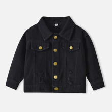 (Black, 3-4Years) Kids Boys Girls Casual denim Jackets Coats UK