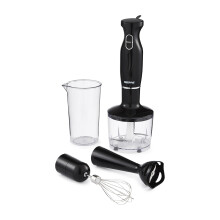 Geepas 4-in-1 Hand Blender Stick Electric Whisk 200W, Black