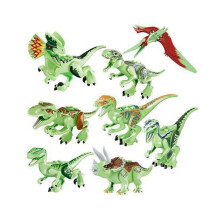 (77010) 8 delar Jurassic dinosaurievärld minifigurer mikrobyggklossset leksaker