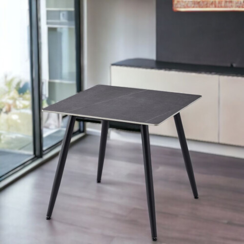URBN Living (Armani Grey) 80cm Modern 4 Seater Ceramic Square Shape Top Kitchen & Dining Room Table