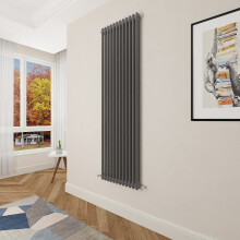 (1800x560mm 2 Column) Traditional Cast Iron Radiator Anthracite
