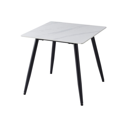 URBN Living (White Matt) 80cm Modern 4 Seater Ceramic Square Shape Top Kitchen & Dining Room Table 2