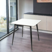 (Gloss White) 80cm Modern 4 Seater Ceramic Square Shape Top Kitchen & Dining Room Table