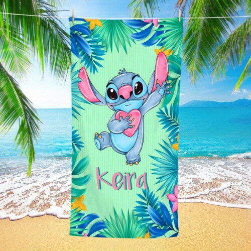 (AL211016440, Microfiber 75*150CM) Cartoon Square Towel, Summer Sports Outdoor Beach Towel