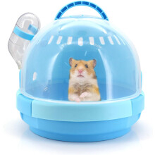 (Blue) Hamster Carrier Cage Portable Mice Travel Case