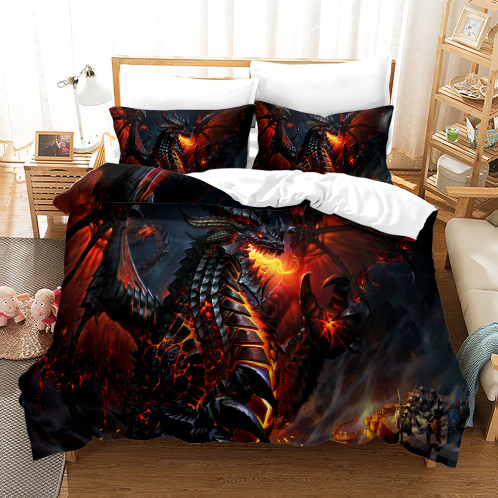 (Style 16, Double(200X200CM/3PCS)) Dragon series Bedding Single Double Duvet Cover