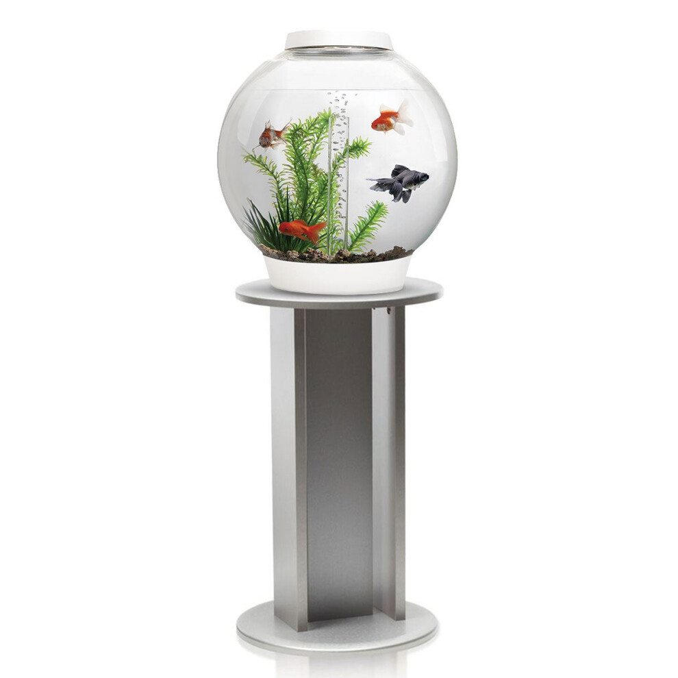 biOrb Classic 30L Aquarium in White with MCR LED Lighting and Silver Stand