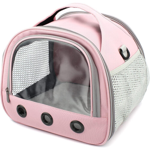 (Pink) Animal Carrier Bag Size,Portable Bag with Strap