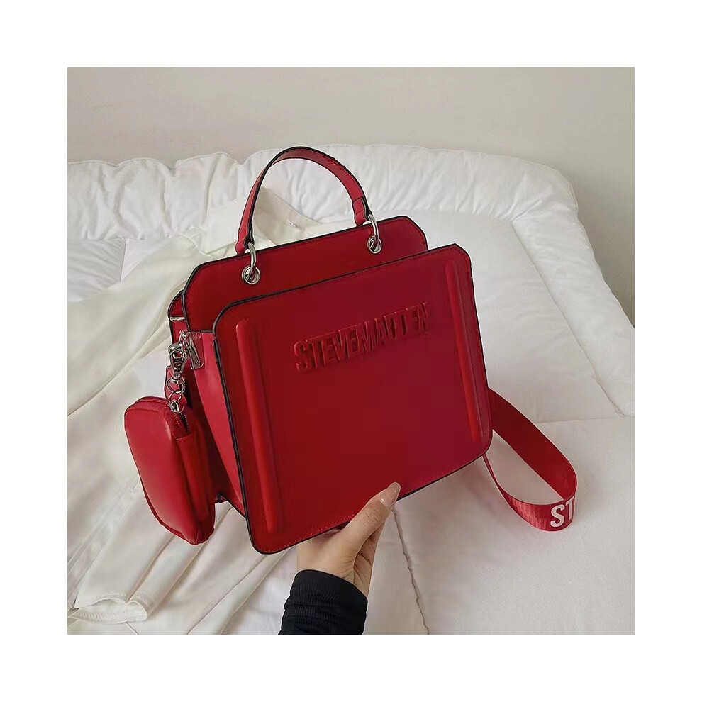 (Rose red) Fashion Square Bag Women's High-Quality Handbag