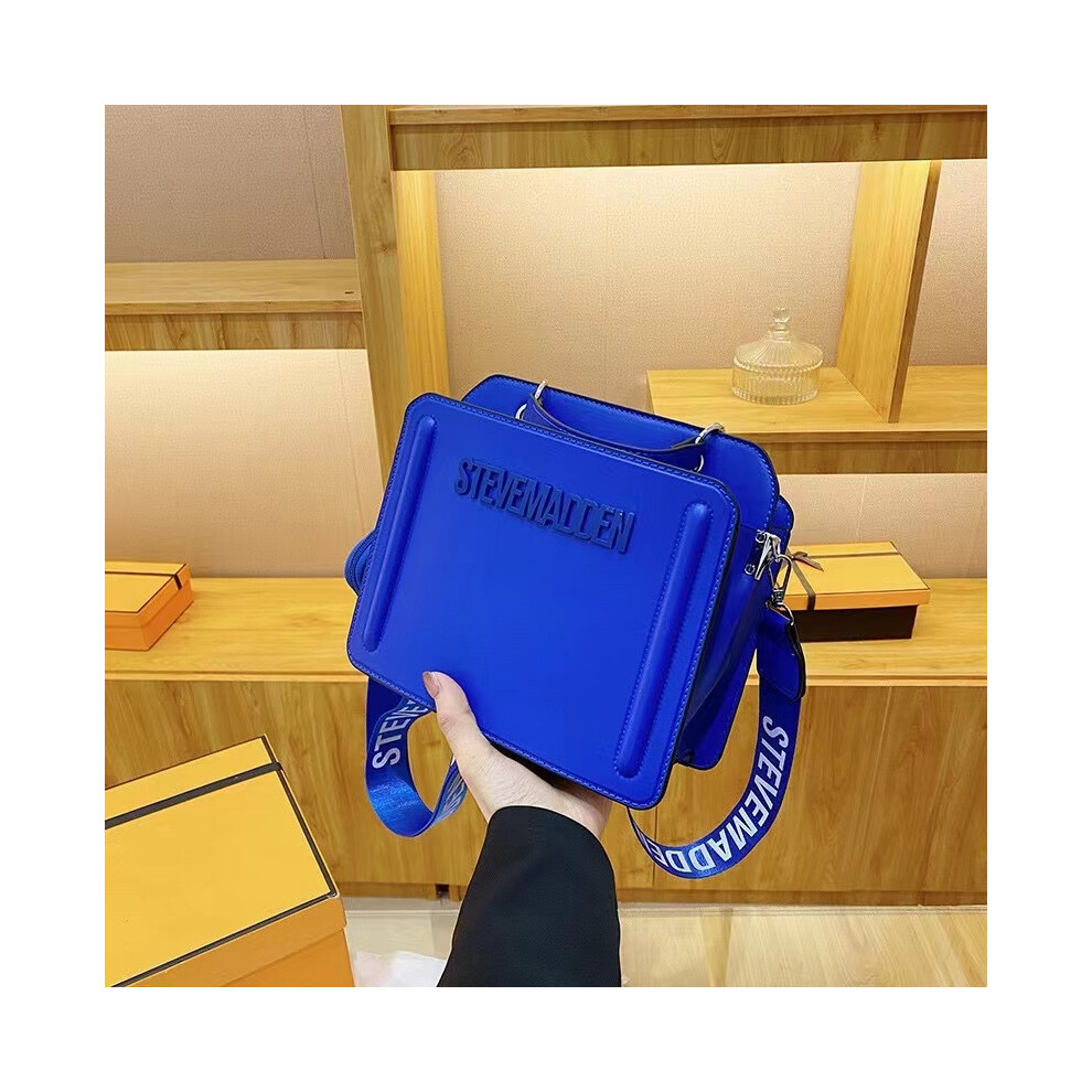 (Blue-B) Fashion Square Bag Women's High-Quality Handbag