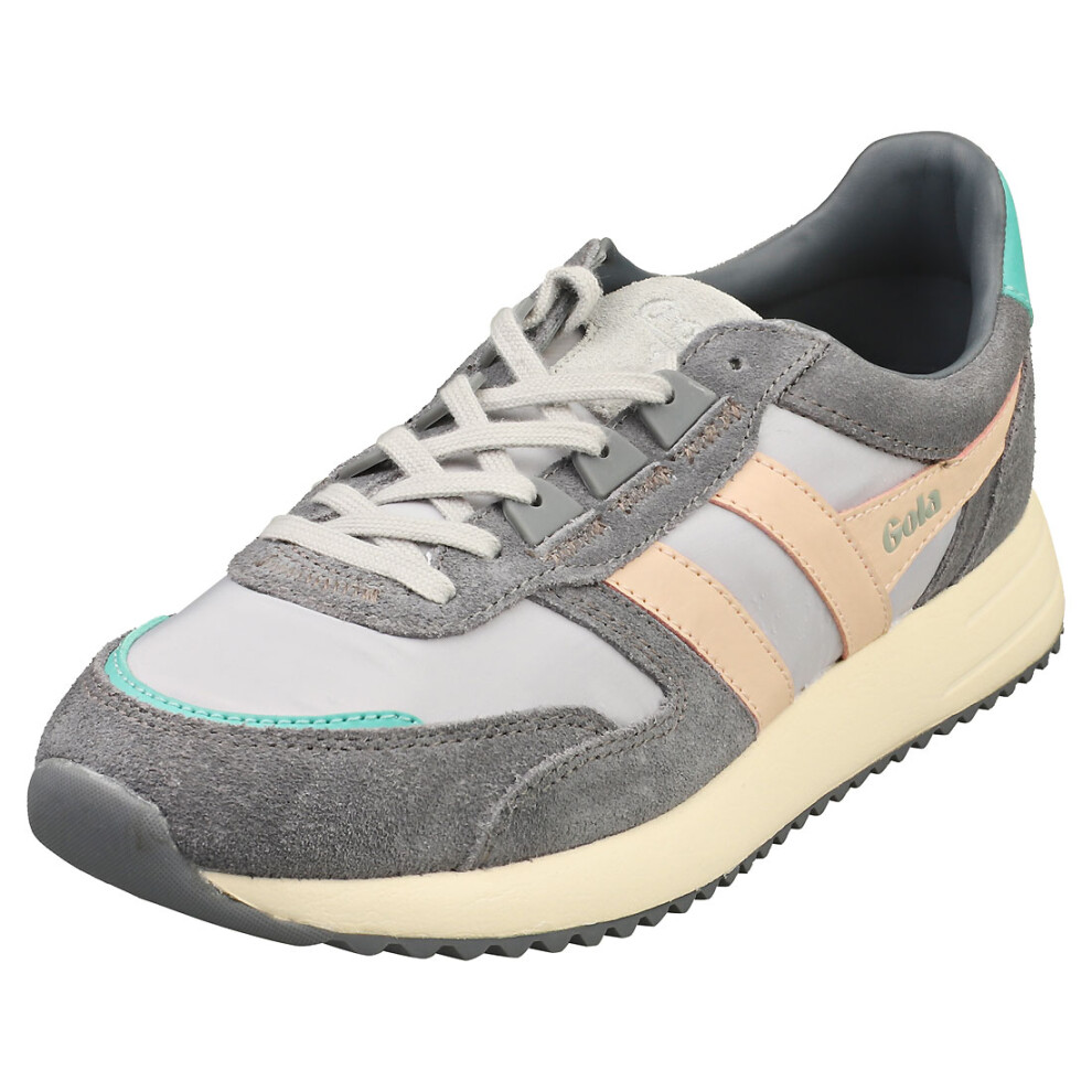 (3) Gola Chicago Womens Fashion Trainers in Grey Pink