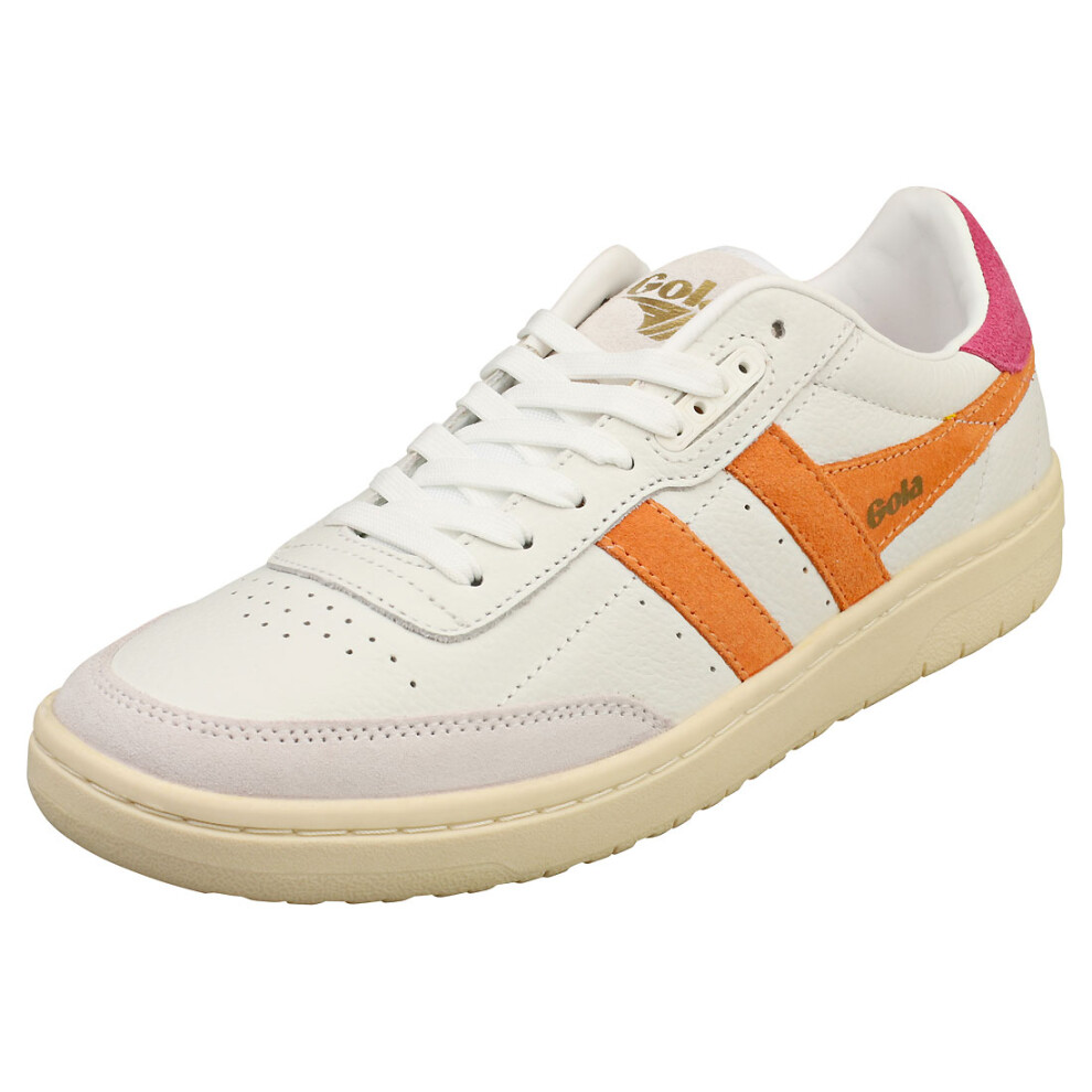 (3) Gola Falcon Womens Fashion Trainers in White Orange