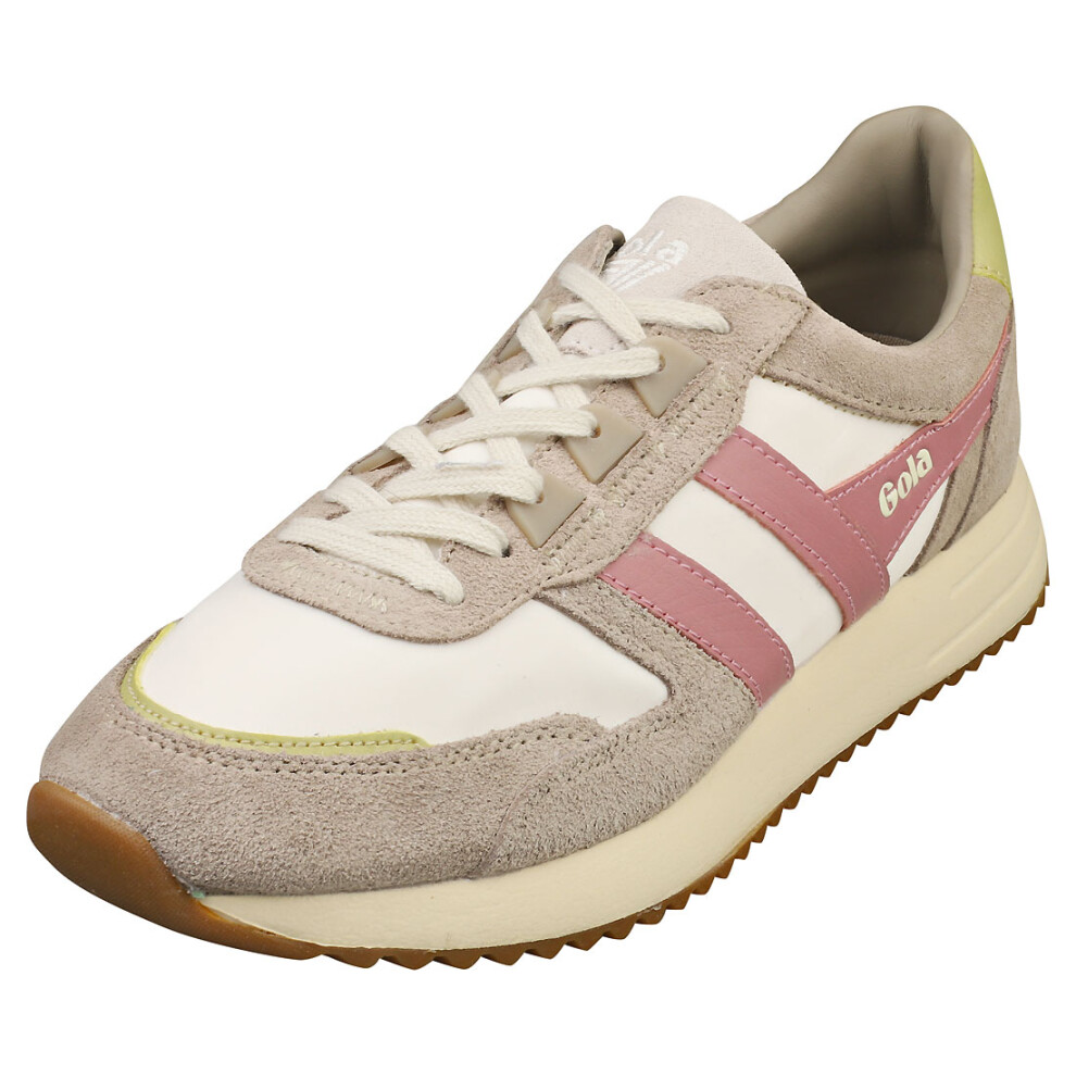 (3) Gola Chicago Womens Fashion Trainers in Off White Green