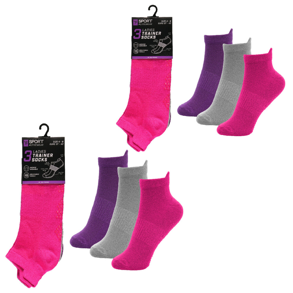 (Assorted Pack of 6) KAV Non-Slip Gripper Yoga Pilates Socks for Women