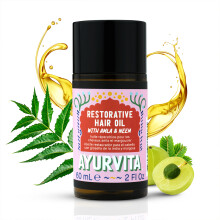 AyurVita Ulei de par restaurator cu Amla ?i Neem - ntinerire ?i stralucire - Tratament bogat n nutrien?i pentru par uscat ?i scalp - Ingredient
