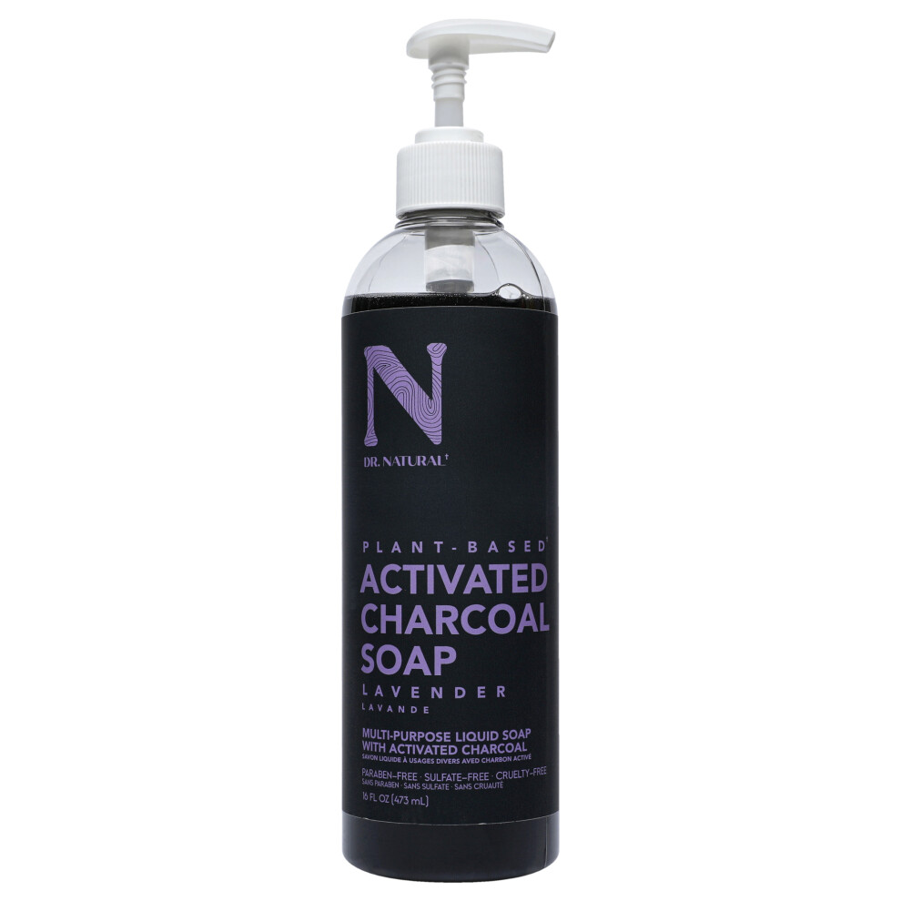 Dr. Natural Activated Chacoal Liquid Soap - Lavender for Unisex 16 oz Soap