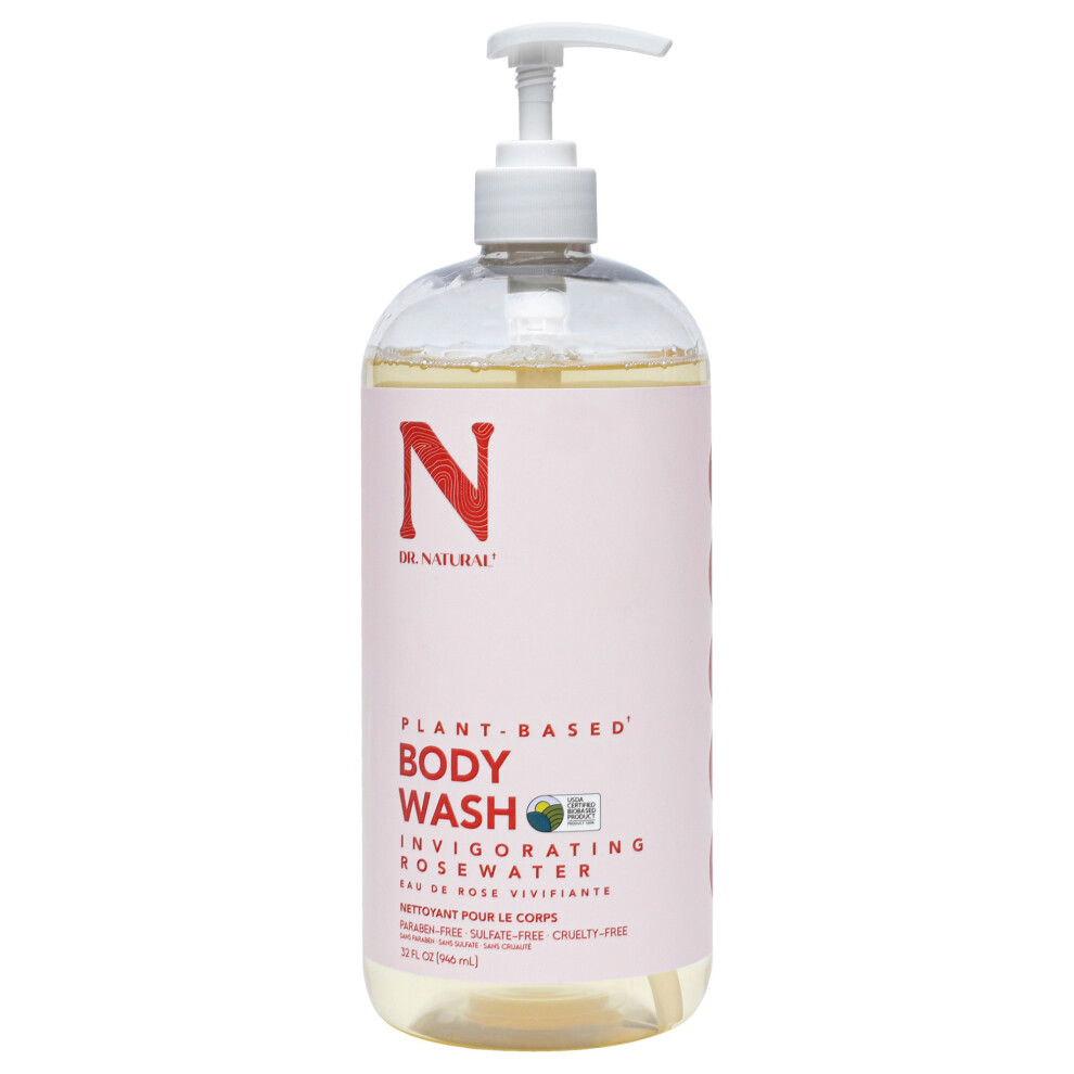 Dr. Natural Invigorating Body Wash - Rosewater for Unisex 32 oz Body Wash