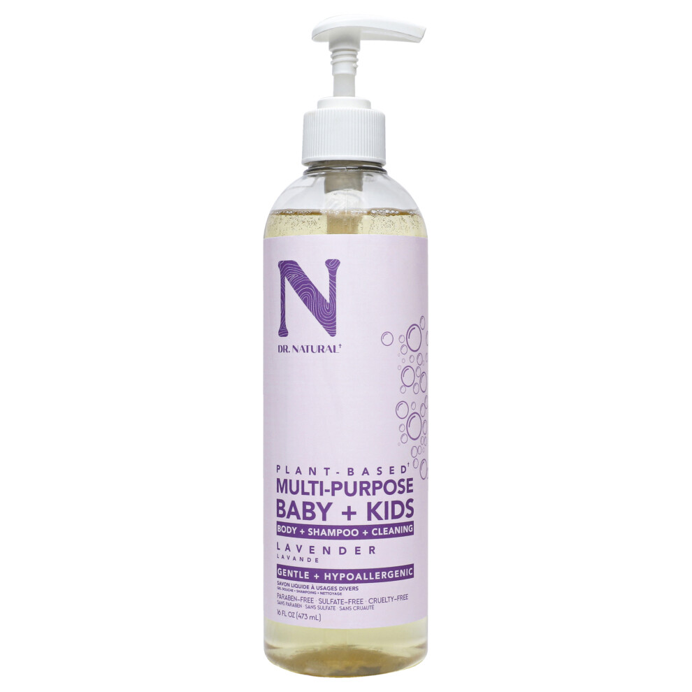 Dr. Natural Multi-Purpose Baby Plus Kids Soap - Lavender for Kids 16 oz Soap