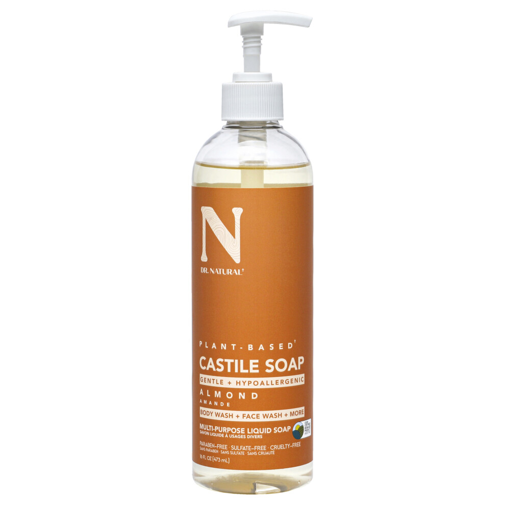 Dr. Natural Castile Liquid Soap - Almond for Unisex 16 oz Soap