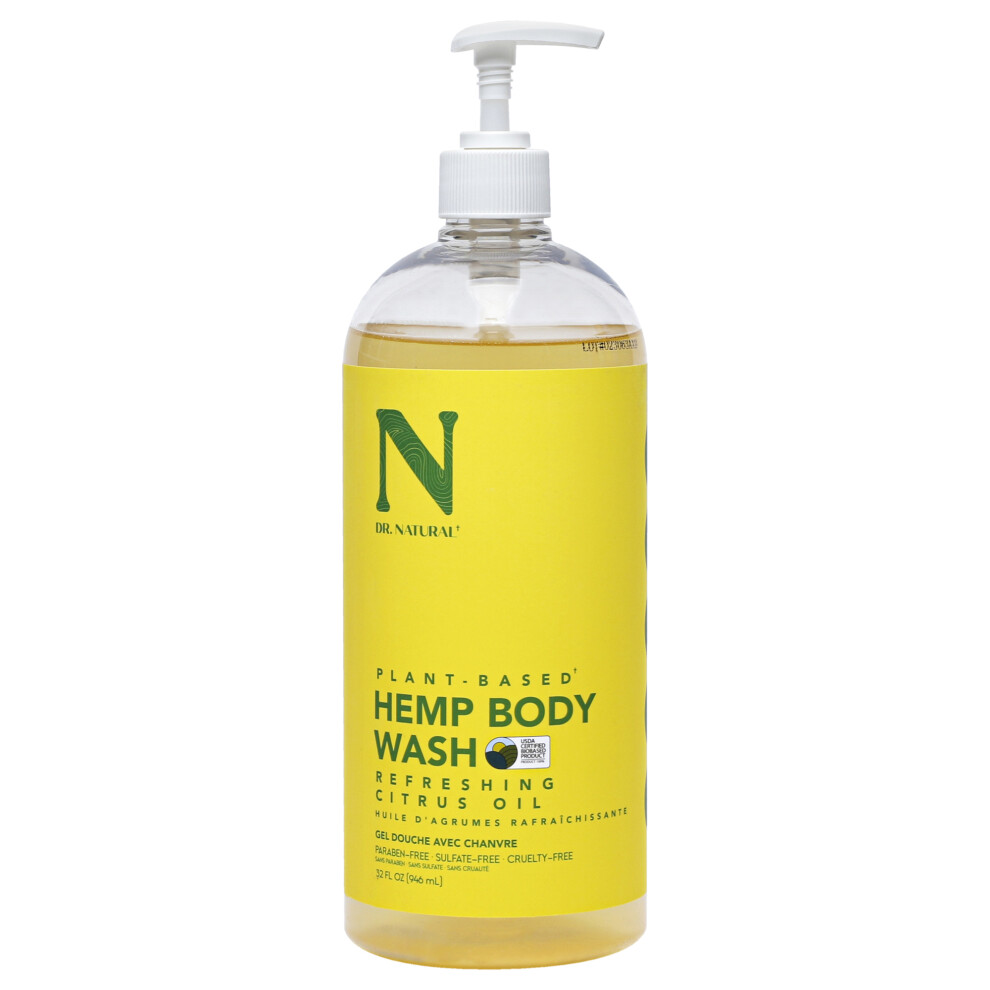 Dr. Natural Refreshing Oil Body Wash - Hemp with Citrus for Unisex 32 oz Body Wash