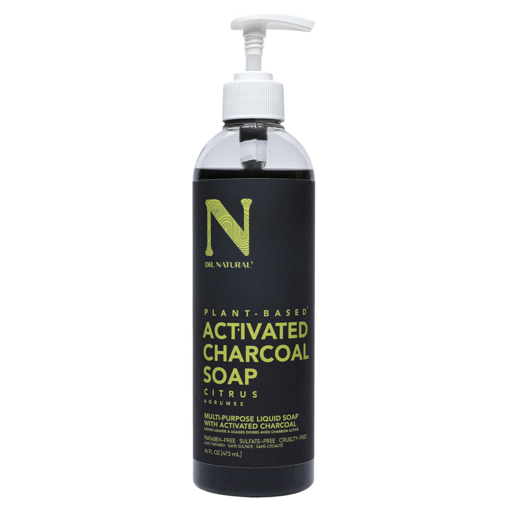 Dr. Natural Activated Chacoal Liquid Soap - Citrus for Unisex 16 oz Soap