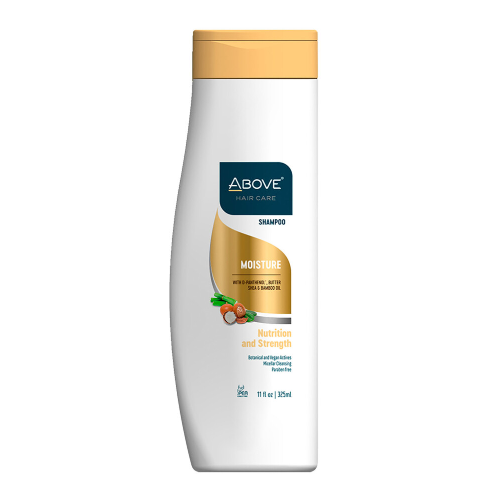 Above Moisture Shampoo, 11 Oz - Moisturizing Shampoo Per Uomini E Donne, Restores Shine And Softness - Shea Butter, Bamboo Oil - No Frizz, Split Ends-image