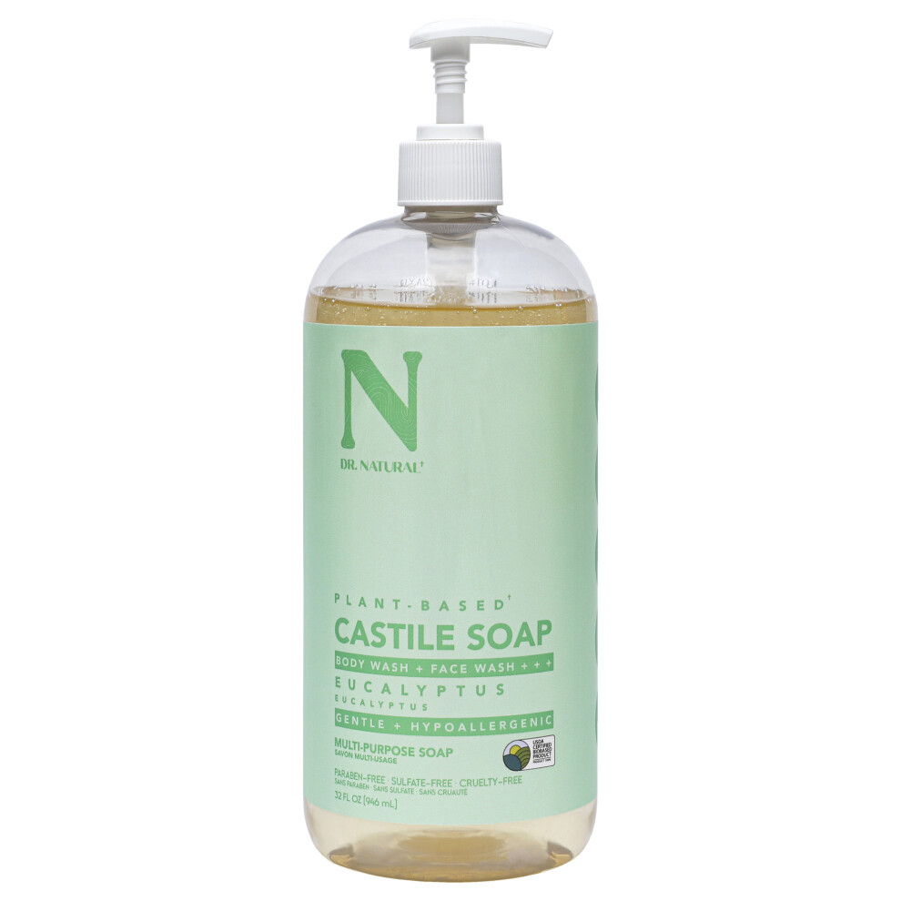 Dr. Natural Castile Liquid Soap - Eucalyptus for Unisex 32 oz Soap