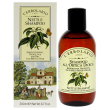 L'Erbolario Nettle Dioica Shampoo - Volymiserar Håret - Stärker Rötter och Toppar - Skyddar mot Klimatskador - För Torrt