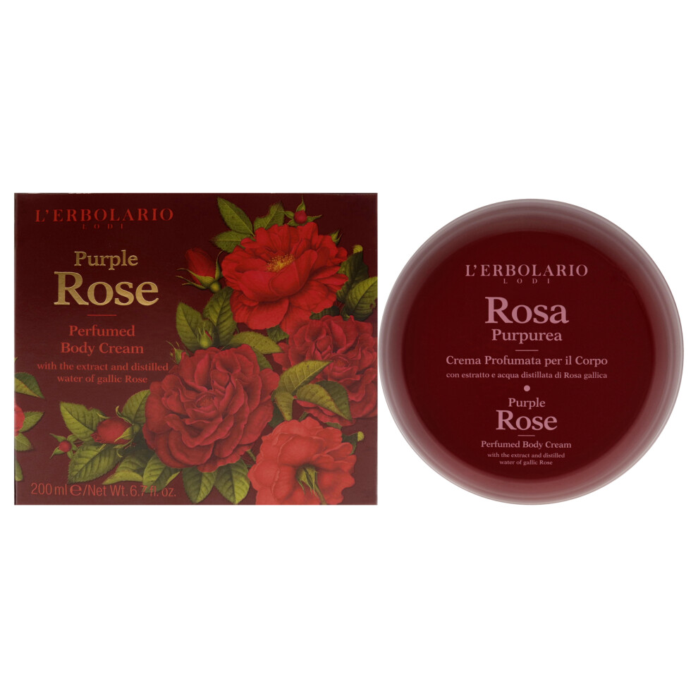 Lerbolario Women's Purple/Cream Rose Perfume Body For 6.7 Oz