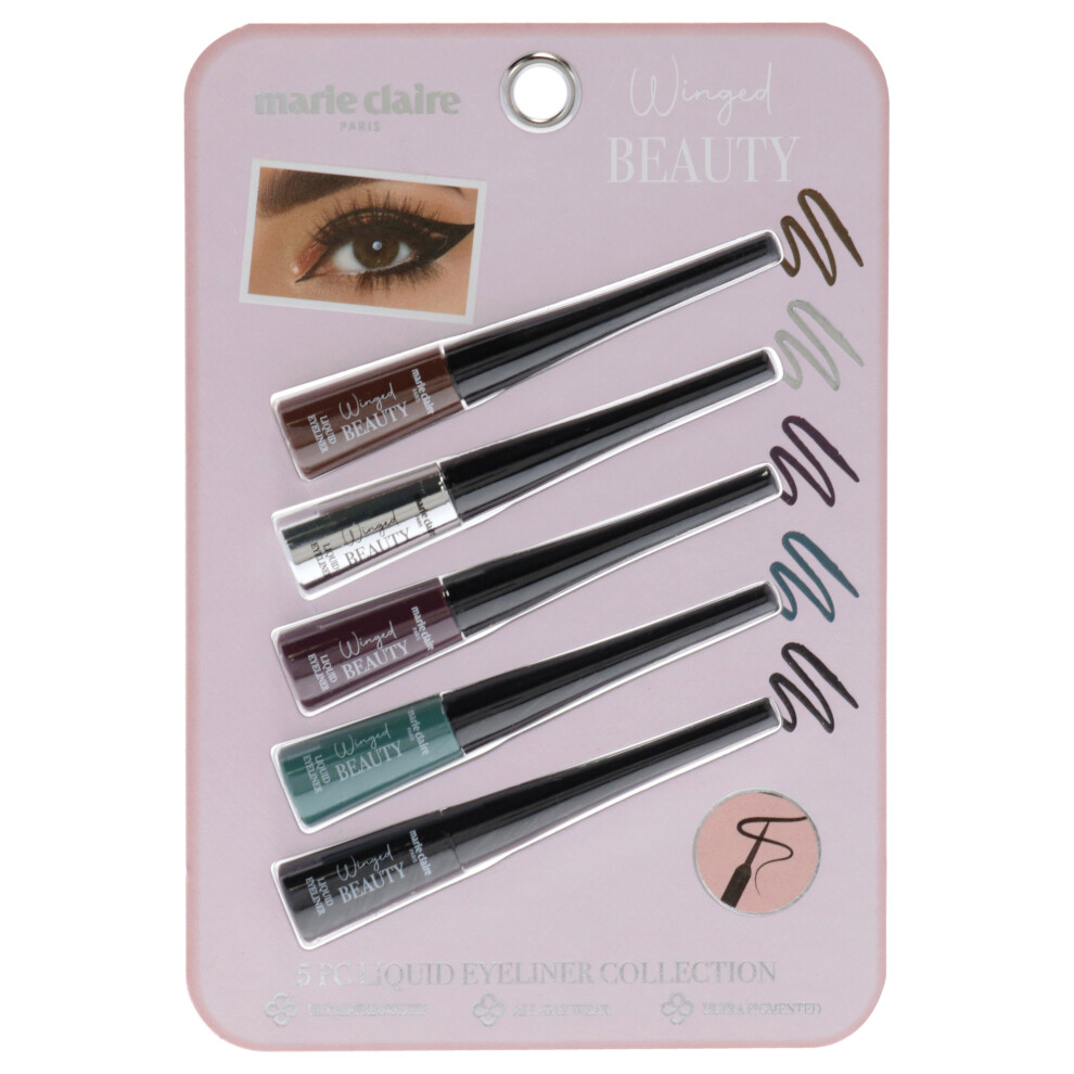 Liquid Eyeliner Collection Set Von Marie Claire F R Damen 5-Teiliger Fl Ssiger Eyeliner-image