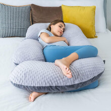(Velvet) U-Shape Pregnancy Pillows for Back Hip Leg Belly Support