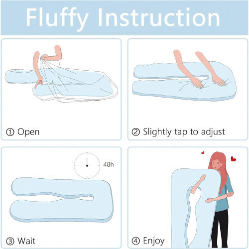 (Velvet) U-Shape Pregnancy Pillows for Back Hip Leg Belly Support 2