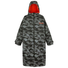 (SM, Grey/Black Camo) Regatta Outdoor Active Unisex Waterproof Zip Surfing Beach Changing Robe