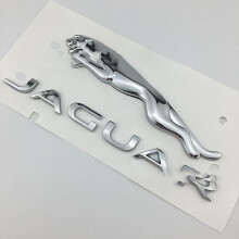 (Silvery) Suitable For Jaguar Xj Xjl Xe Xf F-pace F-type Rear Trunk Labeling Leopard English Word Logo 16cm