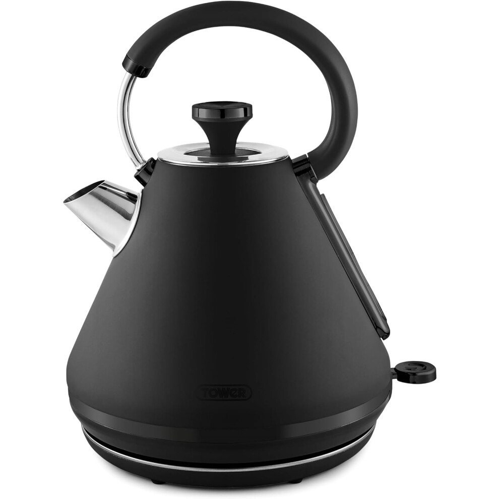 Black Pyramid Kettle 1.7L 3kW Tower Sera Rapid Boil Filter Smoked Black Trim