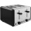 Tower Black 4 Slice Toaster 1800w Smoked Black Trim Tower Sera Kitchen Variable Brown 1