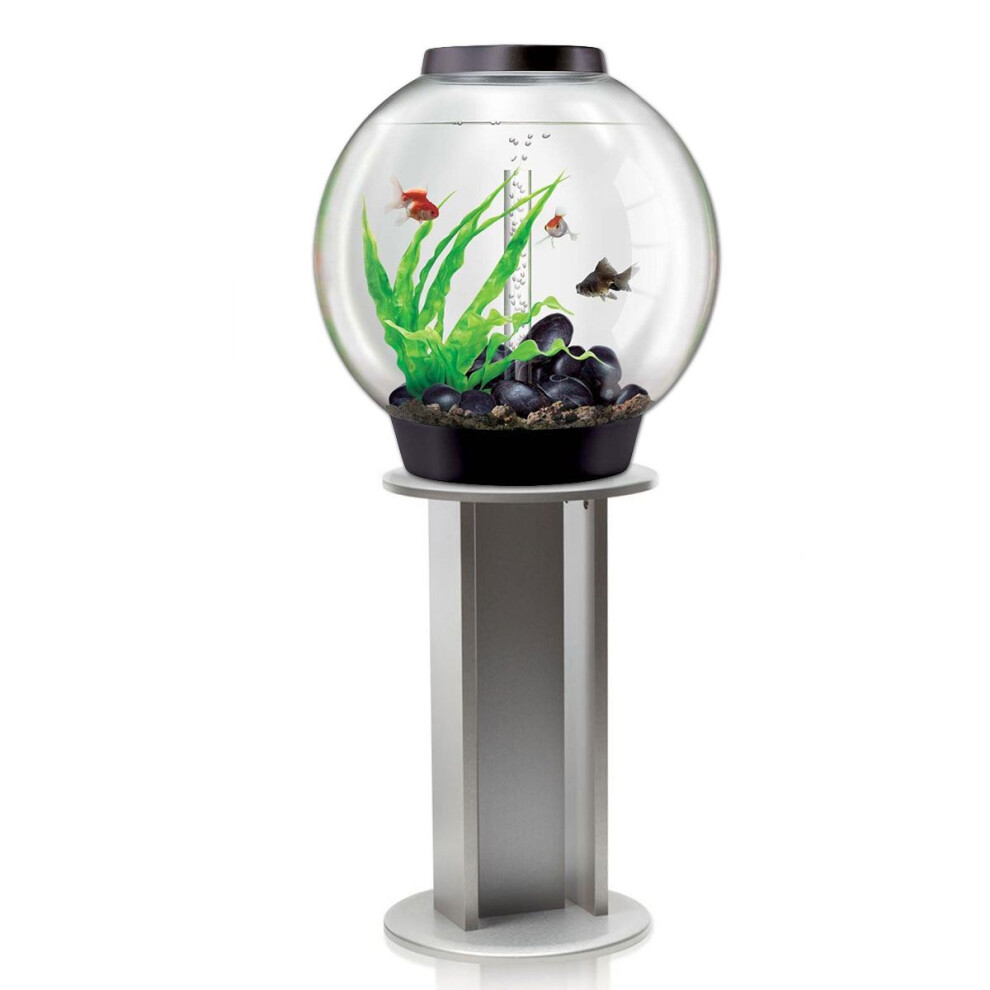 biOrb Classic 60L Aquarium in Black with MCR LED Lighting and Silver Stand