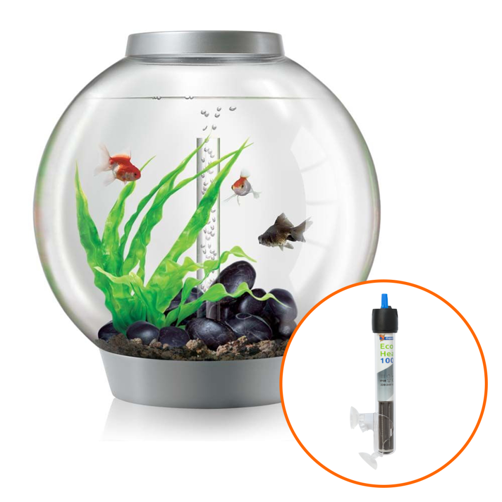 biOrb Classic 60L Aquarium in Silver with MCR LED Lighting and Heater Pack